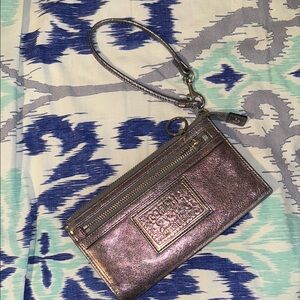 Coach Metallic Wristlet